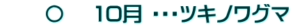 　　〇　 10月 ・・・ツキノワグマ