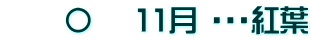 　　〇　 11月 ・・・紅葉