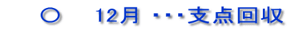 　　〇　  12月 ・・・支点回収
