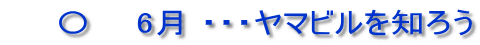 　　〇　  6月 ・・・ヤマビルを知ろう