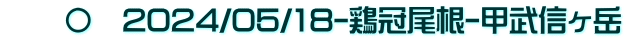 　　〇　2024/05/18-鶏冠尾根-甲武信ヶ岳